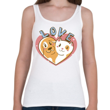 PRINTFASHION Kutya és macska szeretet - Női atléta - Fehér női trikó