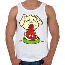 PRINTFASHION Kutya eszik - Férfi atléta - Fehér atléta, trikó