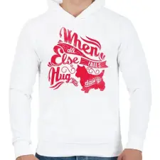 PRINTFASHION Kutya - Férfi kapucnis pulóver - Fehér férfi pulóver, kardigán