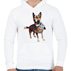 PRINTFASHION kutya - Férfi kapucnis pulóver - Fehér