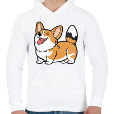 PRINTFASHION Kutya  - Férfi kapucnis pulóver - Fehér férfi pulóver, kardigán