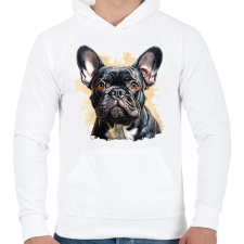 PRINTFASHION Kutya - Férfi kapucnis pulóver - Fehér férfi pulóver, kardigán