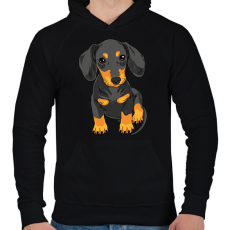 PRINTFASHION Kutya  - Férfi kapucnis pulóver - Fekete