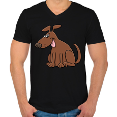 PRINTFASHION kutya - Férfi V-nyakú póló - Fekete