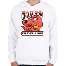 PRINTFASHION Kutya - forever alone - Gyerek kapucnis pulóver - Fehér