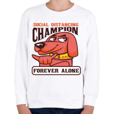 PRINTFASHION Kutya - forever alone - Gyerek pulóver - Fehér