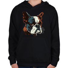 PRINTFASHION kutya - Gyerek kapucnis pulóver - Fekete gyerek pulóver, kardigán