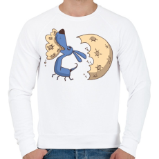 PRINTFASHION Kutya hold -sajt  - Férfi pulóver - Fehér