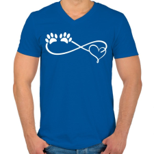 PRINTFASHION Kutya imádat - Férfi V-nyakú póló - Királykék férfi póló