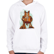 PRINTFASHION Kutya robot - Gyerek kapucnis pulóver - Fehér gyerek pulóver, kardigán