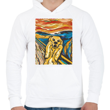 PRINTFASHION Kutya sikoly - Férfi kapucnis pulóver - Fehér férfi pulóver, kardigán