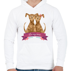 PRINTFASHION Kutya szerelem - Férfi kapucnis pulóver - Fehér