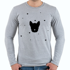 PRINTFASHION Kutya szívekkel - Férfi hosszú ujjú póló - Sport szürke férfi póló