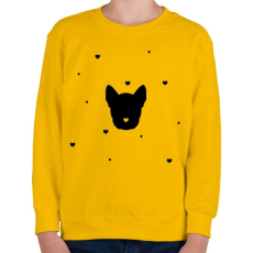 PRINTFASHION Kutya szívekkel - Gyerek pulóver - Sárga