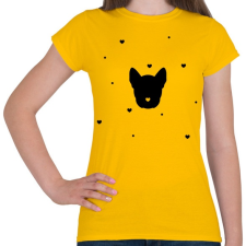 PRINTFASHION Kutya szívekkel - Női póló - Sárga női póló