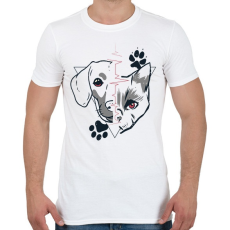 PRINTFASHION Kutyák és macskák  - Férfi póló - Fehér