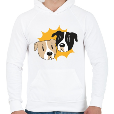 PRINTFASHION Kutyák - Férfi kapucnis pulóver - Fehér
