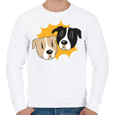 PRINTFASHION Kutyák - Férfi pulóver - Fehér férfi pulóver, kardigán