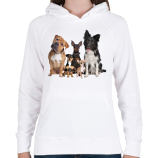 PRINTFASHION Kutyák - Női kapucnis pulóver - Fehér női pulóver, kardigán