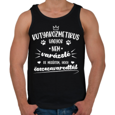 PRINTFASHION Kutyakozmetikus vagyok (fehér) - Férfi atléta - Fekete