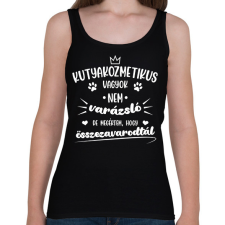 PRINTFASHION Kutyakozmetikus vagyok (fehér) - Női atléta - Fekete női trikó