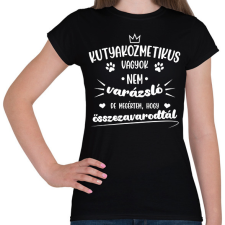 PRINTFASHION Kutyakozmetikus vagyok (fehér) - Női póló - Fekete női póló