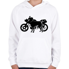 PRINTFASHION kutyamotor - Gyerek kapucnis pulóver - Fehér