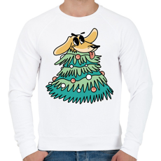 PRINTFASHION Kutyás karácsony - Férfi pulóver - Fehér