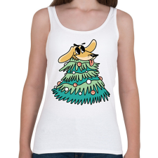 PRINTFASHION Kutyás karácsony - Női atléta - Fehér női trikó