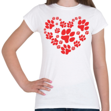 PRINTFASHION Kutyás mancsok - Női póló - Fehér