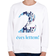 PRINTFASHION Kutyás minta - Számmal - Gyerek pulóver - Fehér gyerek pulóver, kardigán