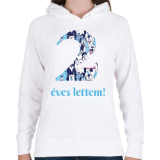 PRINTFASHION Kutyás minta - Számmal - Női kapucnis pulóver - Fehér
