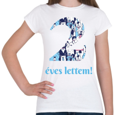 PRINTFASHION Kutyás minta - Számmal - Női póló - Fehér női póló