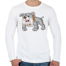 PRINTFASHION Kutyás póló - Férfi hosszú ujjú póló - Fehér férfi póló