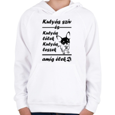 PRINTFASHION Kutyás szív és kutyás lélek - Gyerek kapucnis pulóver - Fehér gyerek pulóver, kardigán