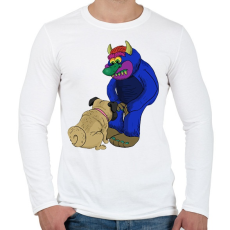 PRINTFASHION Kutyus az ördöggel  - Férfi hosszú ujjú póló - Fehér