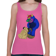 PRINTFASHION Kutyus az ördöggel  - Női atléta - Rózsaszín női trikó