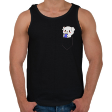 PRINTFASHION Kutyus zsebben páros minta - Férfi atléta - Fekete atléta, trikó