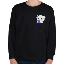 PRINTFASHION Kutyus zsebben páros minta - Gyerek pulóver - Fekete gyerek pulóver, kardigán