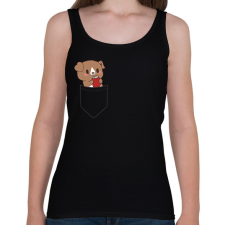 PRINTFASHION Kutyus zsebben páros minta - Női atléta - Fekete női trikó