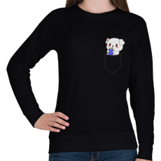 PRINTFASHION Kutyus zsebben páros minta - Női pulóver - Fekete