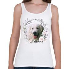 PRINTFASHION kuvasz kutyus - női - Női atléta - Fehér női trikó