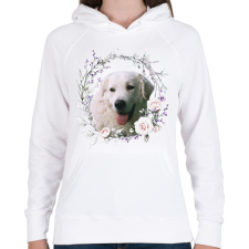 PRINTFASHION kuvasz kutyus - női - Női kapucnis pulóver - Fehér női pulóver, kardigán