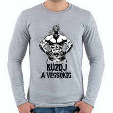 PRINTFASHION Küzdj a végsőkig - Férfi hosszú ujjú póló - Sport szürke