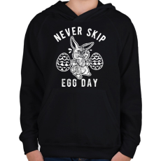 PRINTFASHION (L)egg day - Gyerek kapucnis pulóver - Fekete