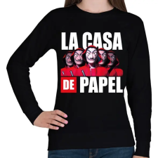 PRINTFASHION la casa de papel - A nagy pénzrablás 11 - Női pulóver - Fekete női pulóver, kardigán