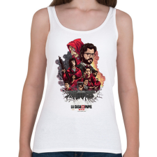 PRINTFASHION La casa de papel - A nagy pénzrablás - Női atléta - Fehér női trikó