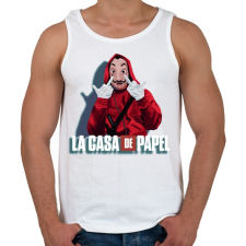 PRINTFASHION La casa de papel art  - Férfi atléta - Fehér atléta, trikó