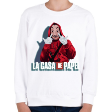 PRINTFASHION La casa de papel art  - Gyerek pulóver - Fehér gyerek pulóver, kardigán