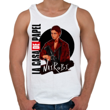 PRINTFASHION La casa de papel art Nairobi - Férfi atléta - Fehér atléta, trikó